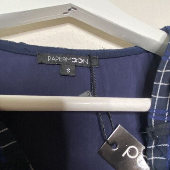 Papermoon Window Pane Plaid Hooded Tunic Dress Sz S NWT - Picture 12 of 12